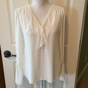 White House Black Market Ivory Lace Blouse